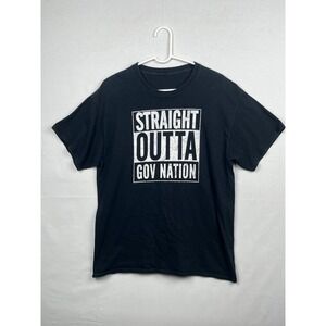 Unbranded Straight Outta Gov Nation T-Shirt Mens Graphic Tee Black Size L